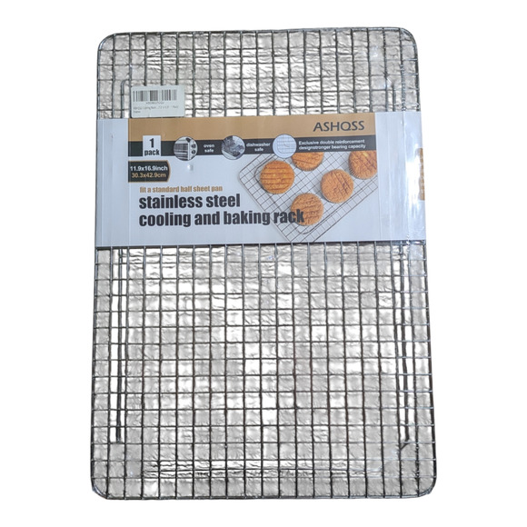 Stainless Steel - Cooling and Baking Rack - 11.9X16.9 -Fits a half sheet pan - Picture 1 of 3